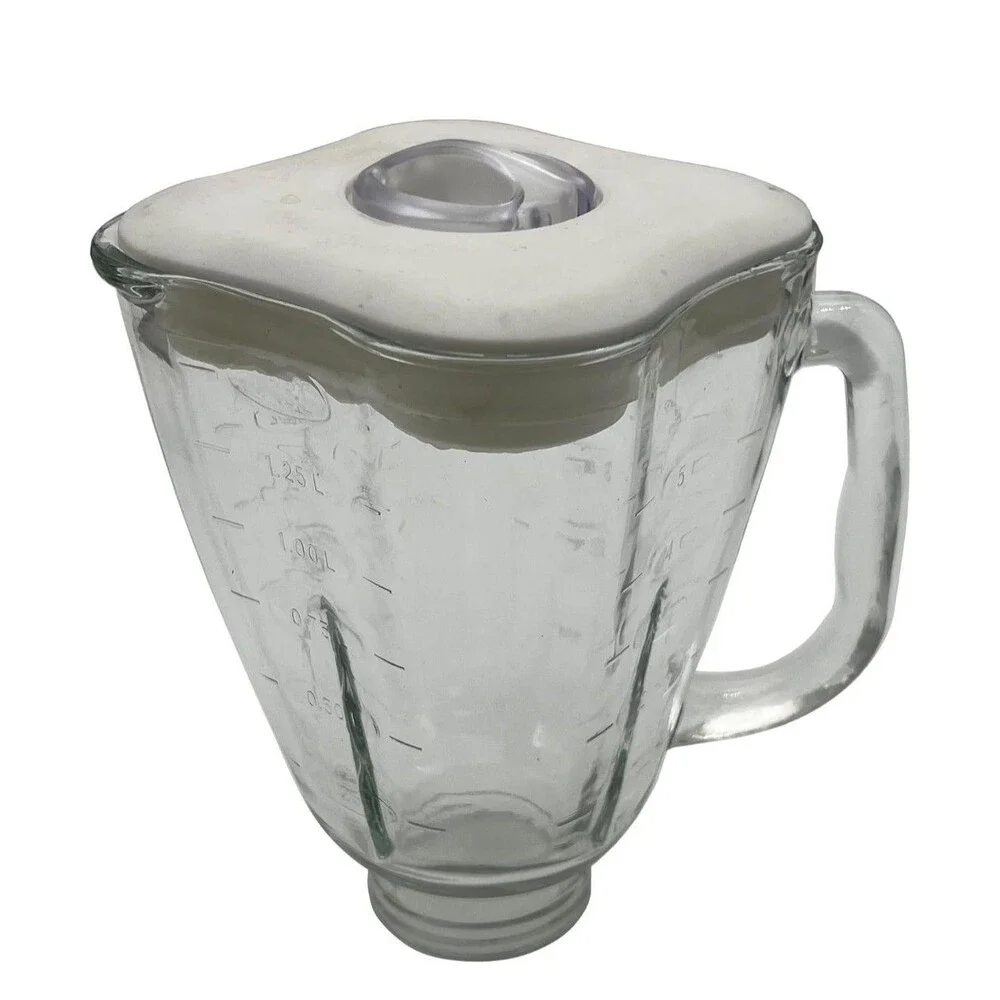 5-Cup Square Top Glass Jar With White Lid Replacement